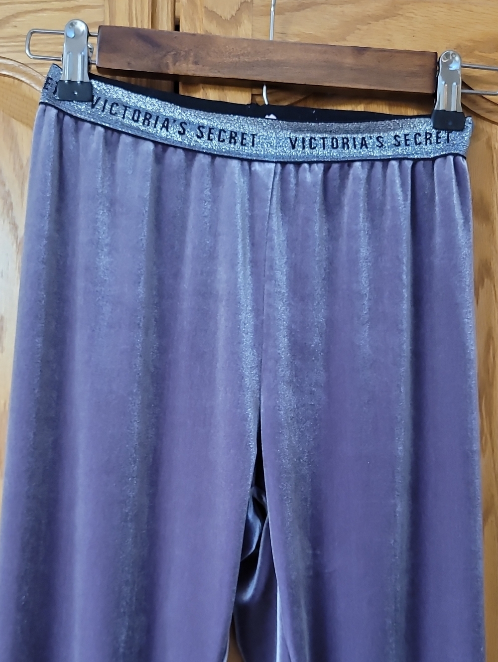 Victoria's Secret Dusty Lavender Velvet Lounge Pants with Glitter Waistband
